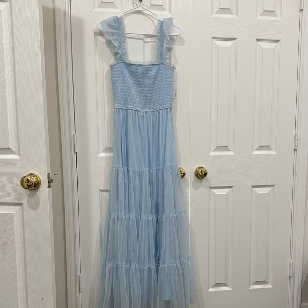 Francesca's Collections Light Blue Maxi Dress